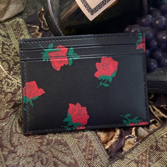Authentic KATE SPADE Saffiano leather Roses card case holder - Picture 2 of 6